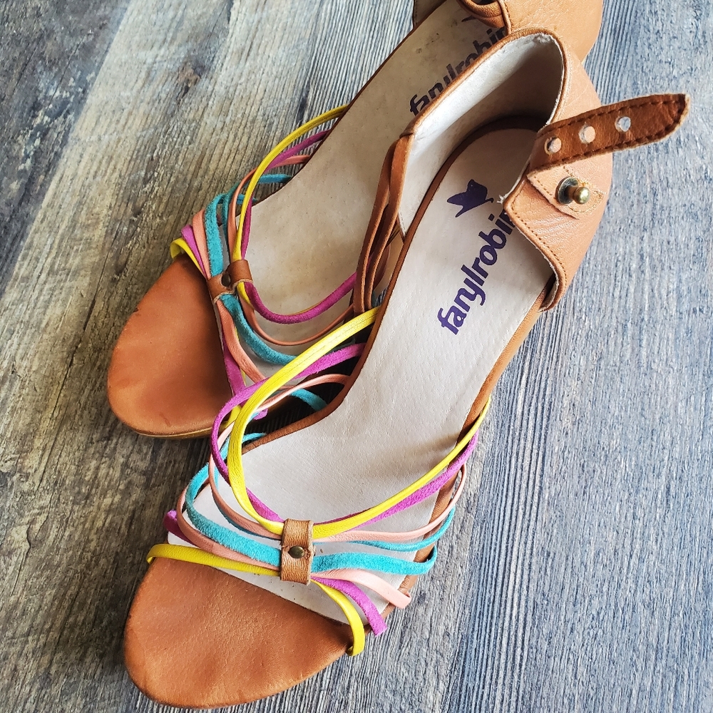 Farylrobin Wood Sandals Size 7.5